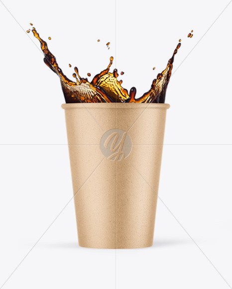 Kraft Coffee Cup w  Splash Mockup PSD #3