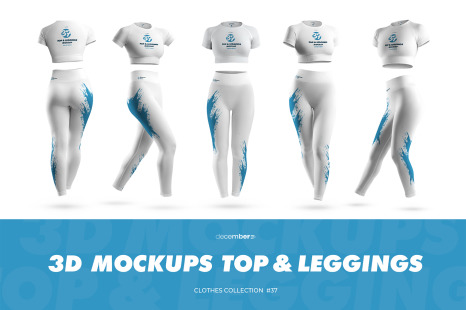 5 3D Sports Leggings and Top Mockups
