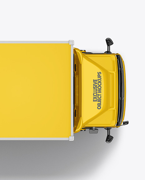 Download Box Truck Mockup - Top View PSD Mockups by Dinn