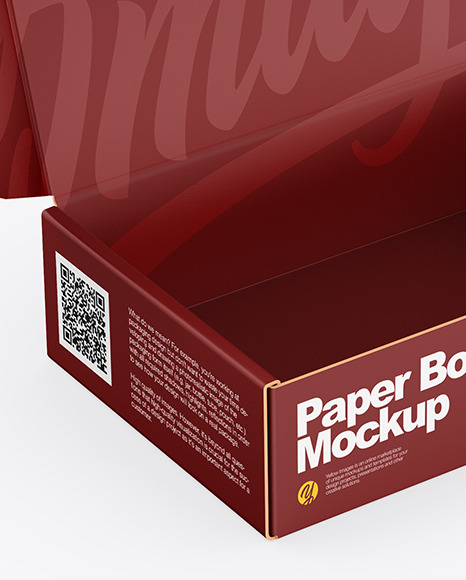 Opened Paper Box Mockup PSD #3