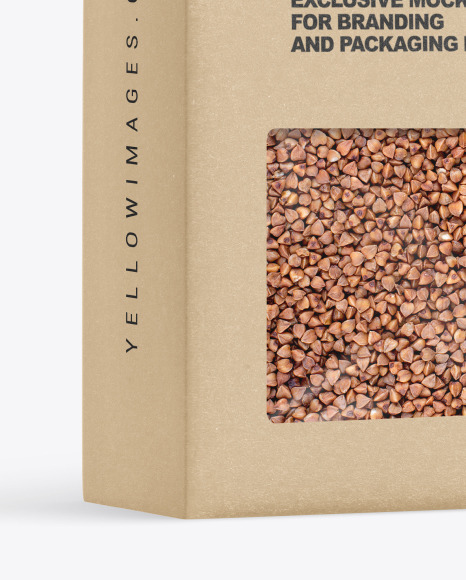 Kraft Box with Buckwheat Mockup PSD #6