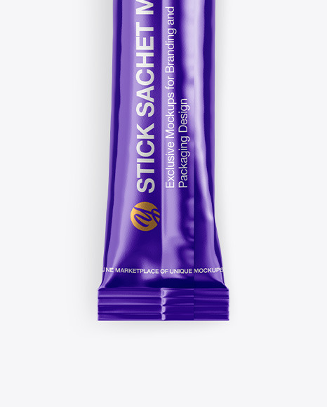 Metallic Stick Sachet Mockup PSD #5