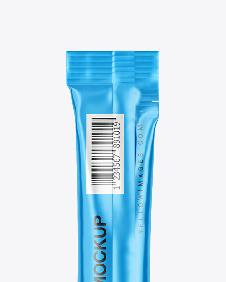 Matte Metallic Stick Sachet Mockup PSD #1