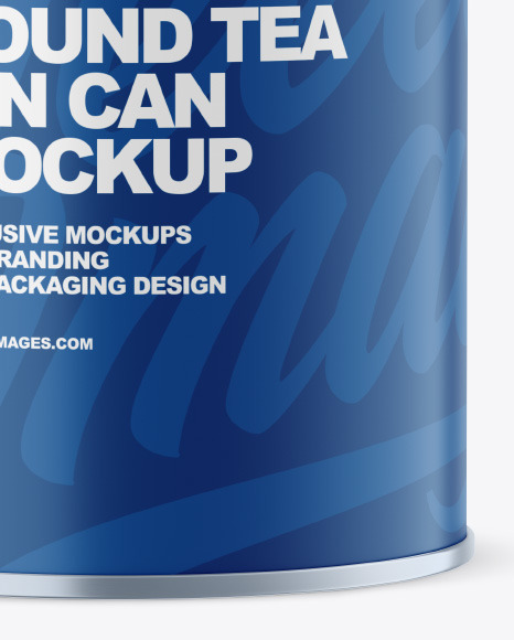 Matte Tea Tin Can Mockup PSD #1