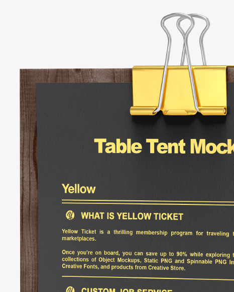 Plywood Table Tent w Binder Mockup PSD #4