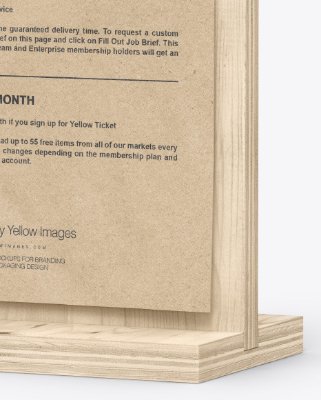 Plywood Table Tent w Binder Mockup PSD #7