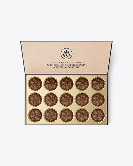 Box of Chocolate Sweets Mockup
