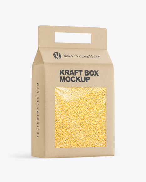 Kraft Box with Millet Mockup PSD #2