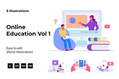 Online Education Illustration Vol 1