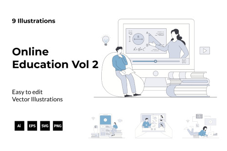 Online Education Illustration Vol 2
