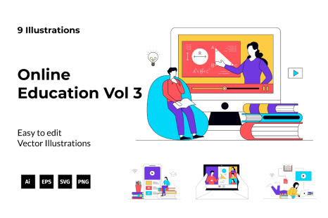 Online Education Illustration Vol 3