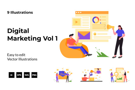 Digital Marketing Illustration Vol 1