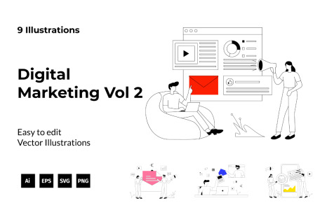 Digital Marketing Illustration Vol 2