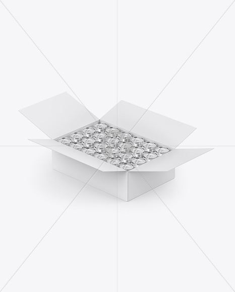 Box w  Glossy Metallic Cans Mockup PSD #3