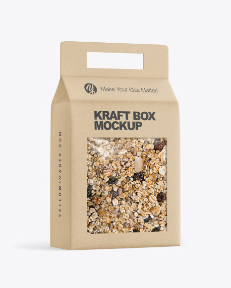 Kraft Box with Muesli Mockup PSD #2