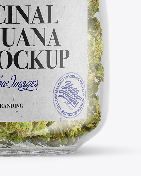 Medicinal Marijuana Jar w  Clamp Lid Mockup PSD #5