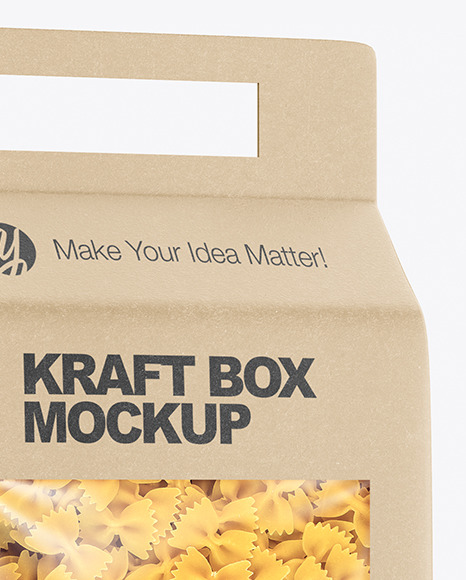 Kraft Box with Farfalle Pasta Mockup PSD #1