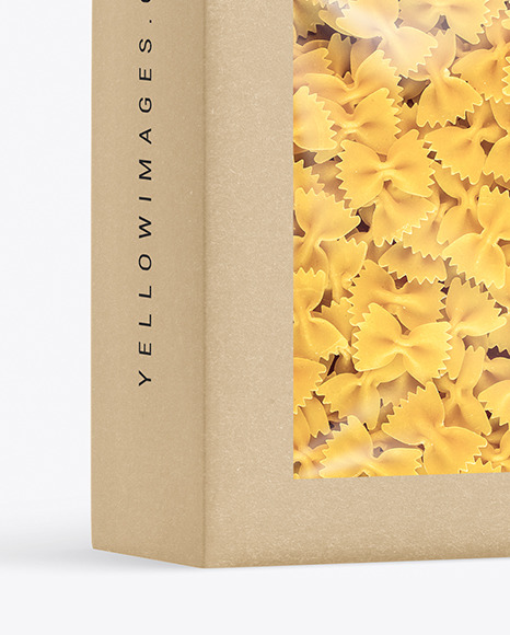 Kraft Box with Farfalle Pasta Mockup PSD #6