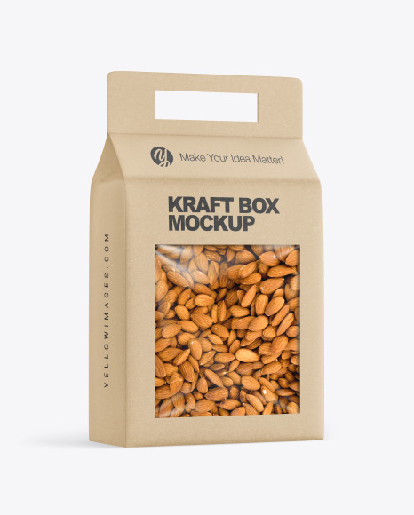 Kraft Box with Almond Nuts Mockup PSD #2