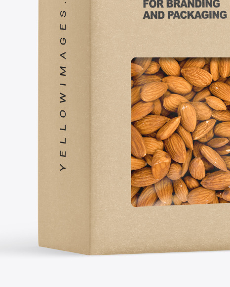 Kraft Box with Almond Nuts Mockup PSD #6
