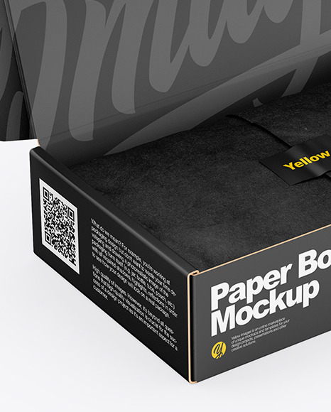 Opened Paper Box Mockup PSD #2