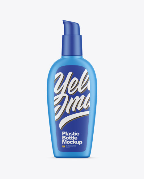 Plastic Bottle With Pump Mockup