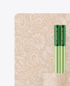Gloss Metallic Chopsticks in Kraft Pack Mockup