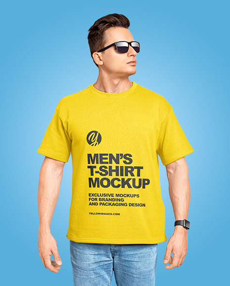 Man in a T Shirt Mockup PSD #2
