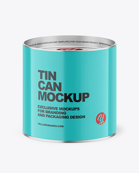 Glossy Tin Can Mockup