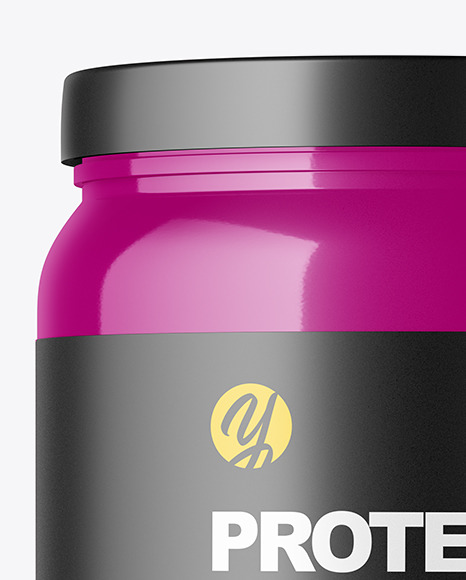 Glossy Protein Jar Mockup PSD #2