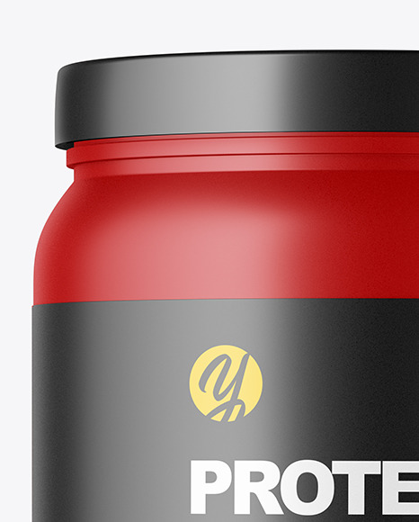 Matte Protein Jar Mockup PSD #2