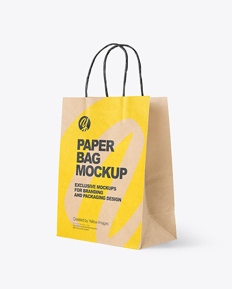 Kraft Paper Bag Mockup PSD #2