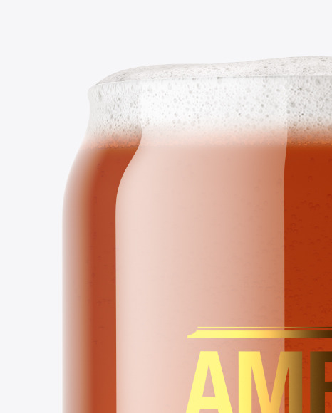 Can Shaped Glass  w  Amber Ale Beer Mockup PSD #3