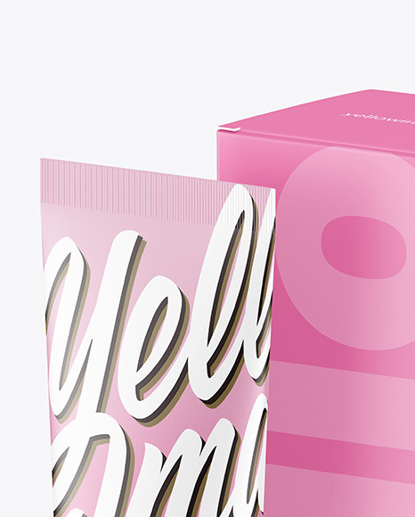 Cosmetic Tube w  Box Mockup PSD #2