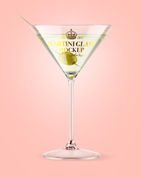 Martini Glass with Olive Mockup PSD #3