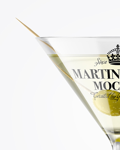 Martini Glass with Olive Mockup PSD #4