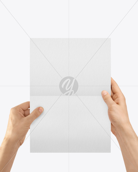 A4 Paper in a Hand Mockup PSD #1