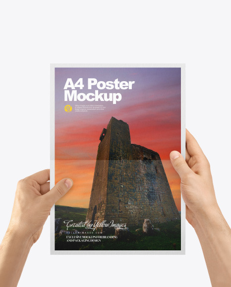 A4 Paper in a Hand Mockup PSD #2