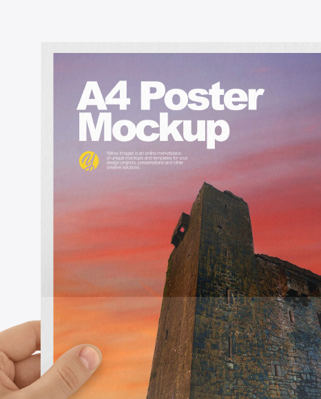 A4 Paper in a Hand Mockup PSD #3