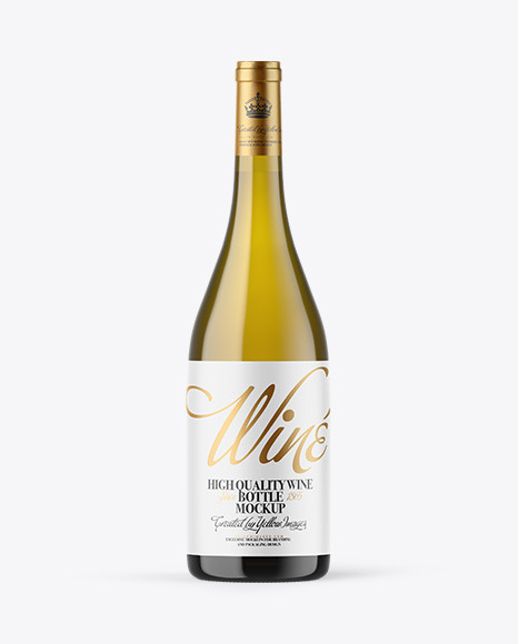 Antique Green Glass White Wine Bottle Mockup