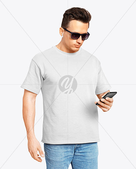Man in a T Shirt Mockup PSD #3