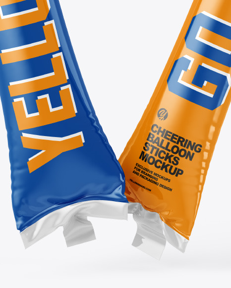 Cheering Balloon Sticks Mockup PSD #1