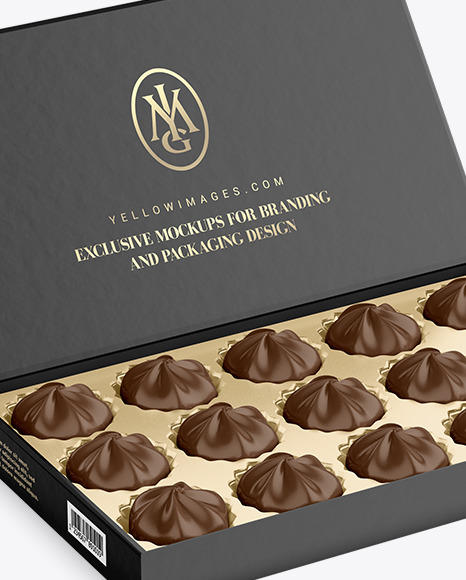 Box of Chocolate Sweets Mockup PSD #2