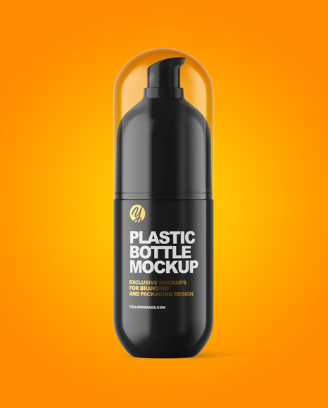 Glossy Cosmetic Bottle with Pump Mockup PSD #2