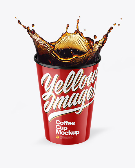 12 Oz Paper Coffee Cup w/ Splash Mockups