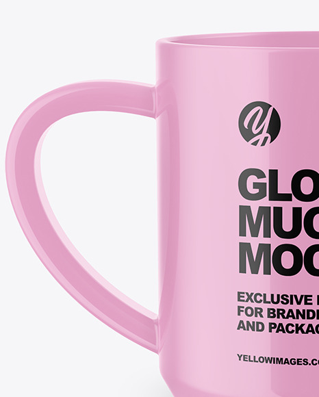 Two Glossy Mugs Mockup PSD #2