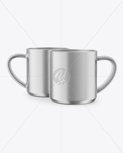 Two Metallic Mugs Mockup PSD #3