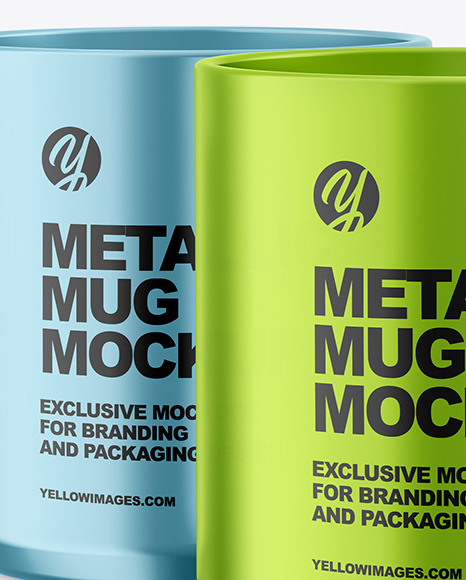 Two Metallic Mugs Mockup PSD #1