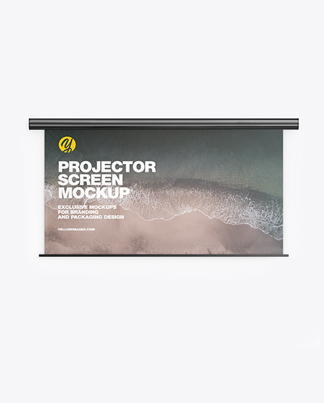 Metallic Projector Screen Mockup PSD #2