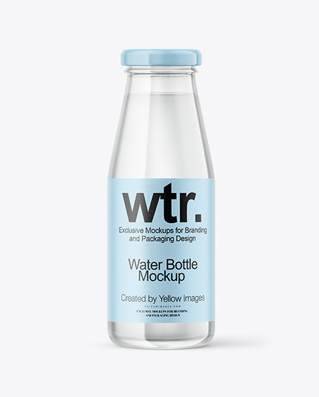 Clear Glass Water Bottle Mockup